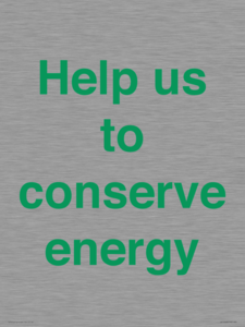 Help us to conserve energy 